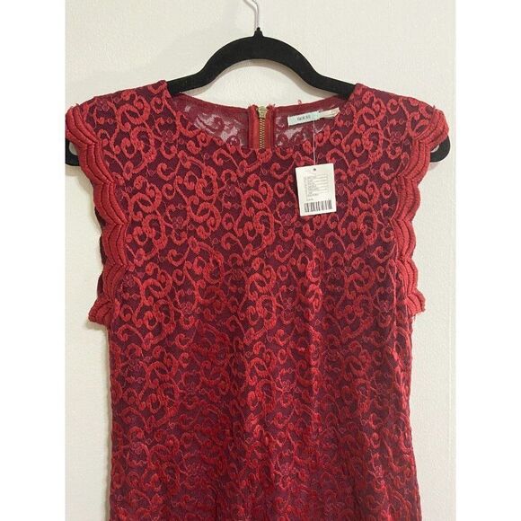 Kimchi Blue Lucinda Scalloped Lace Bodycon Mini Dress In Wine Color Size… - Picture 7 of 14